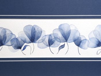 Lucinda Leveille Art | azure flowers, watercolour, matted, collectable, original, small, gift wrapped