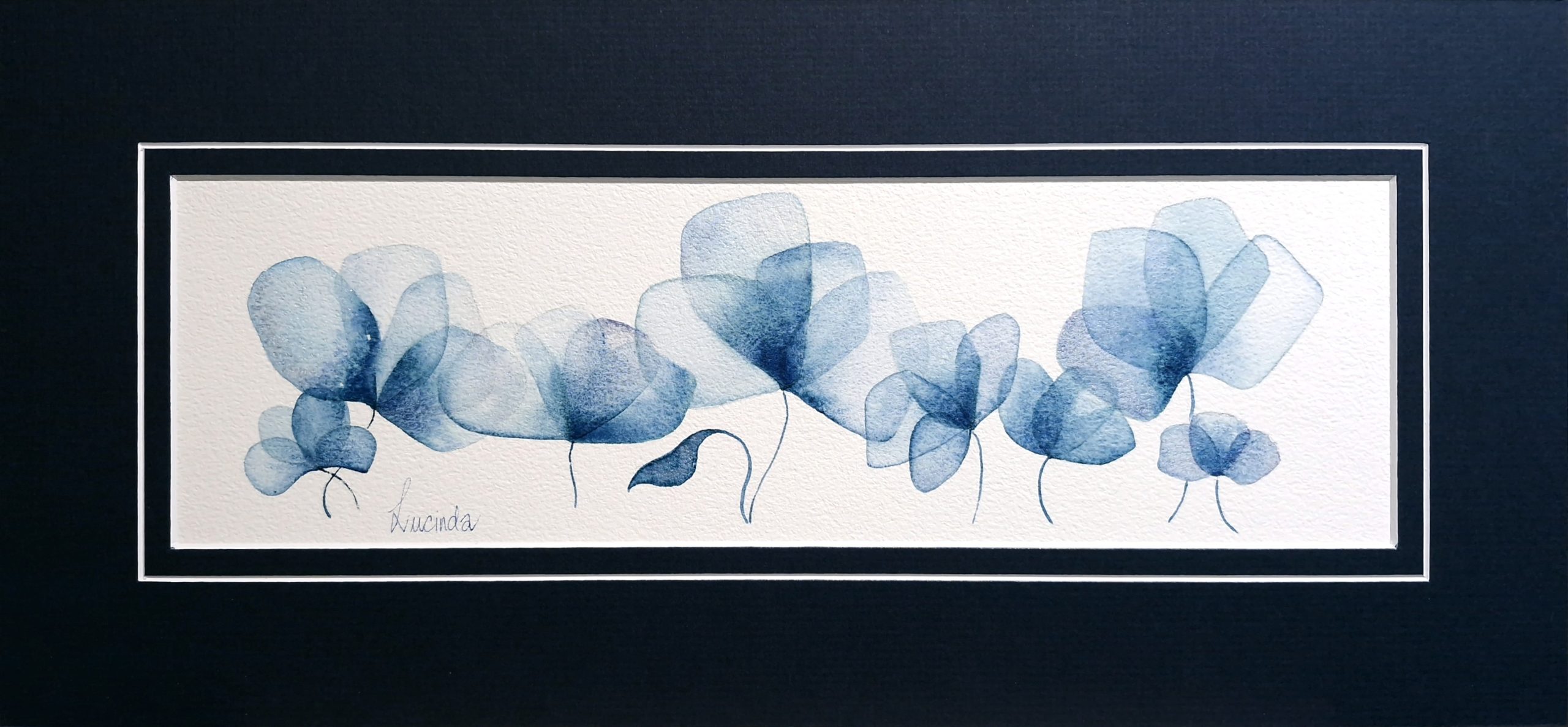 A blue flower watercolour, Original Australian watercolour floral painting exploring colour, form and the fluid versatility of watercolour.