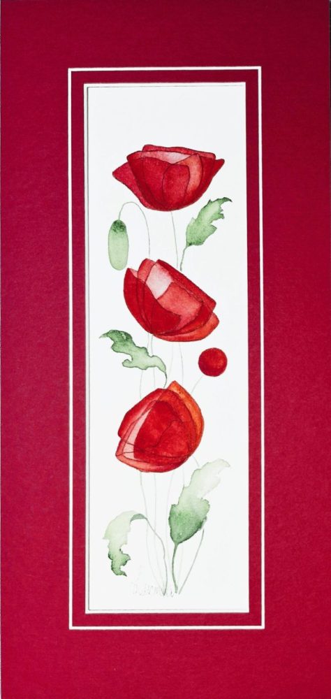 An original red roses watercolour by Lucinda Leveille, Original Australian watercolour floral painting exploring colour, form and the fluid versatility of watercolour.