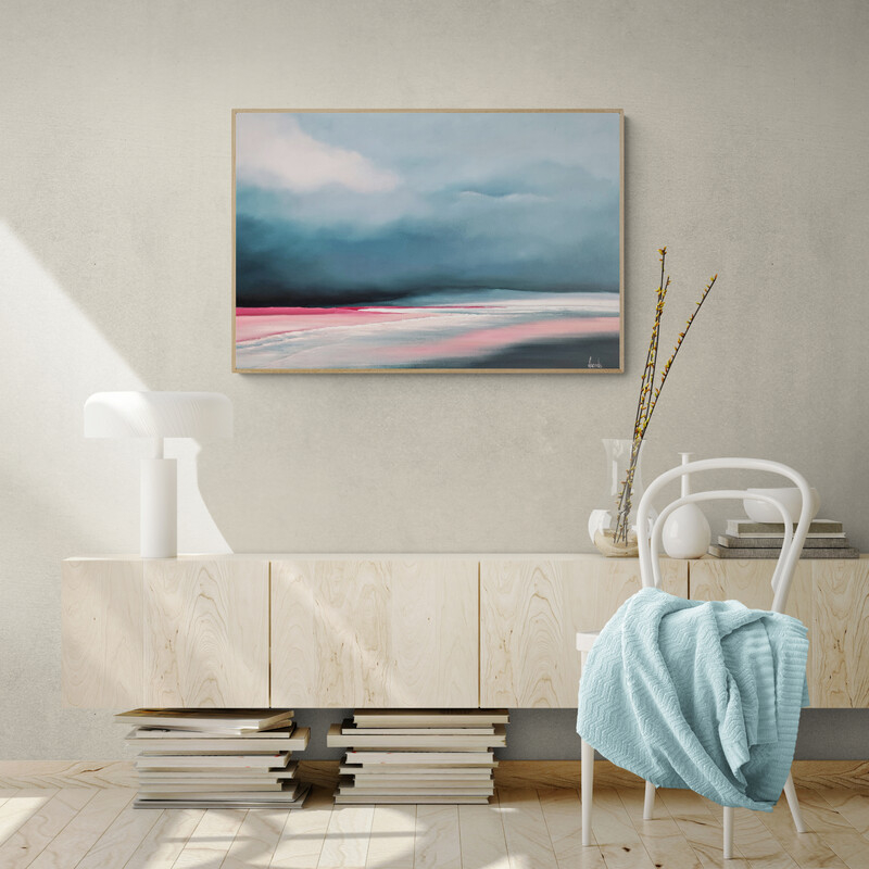 Austalian atmosperic moonlit seascape by Gold Coast artist Lucinda Leveille