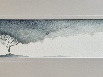 Matted Australian landscape watercolour painting ready to gift or collect, original artwork by Lucinda Leveille