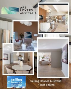 Original paintings by Lucinda Leveille shown on Selling Houses Australia during the East Ballina renovation episode