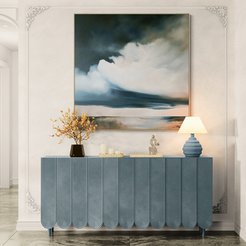 Original Australian atmospheric landscape oil painting featuring a dramatic sky with soft light breaking through layered clouds