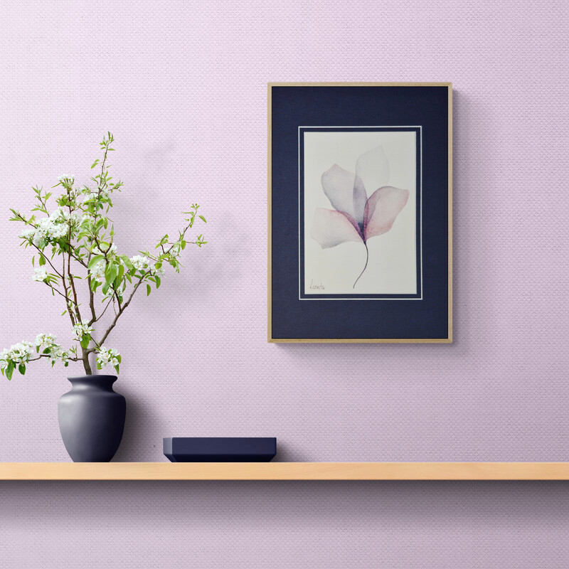 a delicate watercolour based on a four leaf clover , Original Australian watercolour floral painting exploring colour, form and the fluid versatility of watercolour.