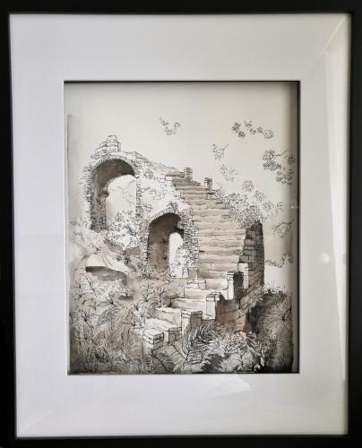 Highclare Castle-Pen and Ink-Framed, ready to hang-42 x 52 cms sold